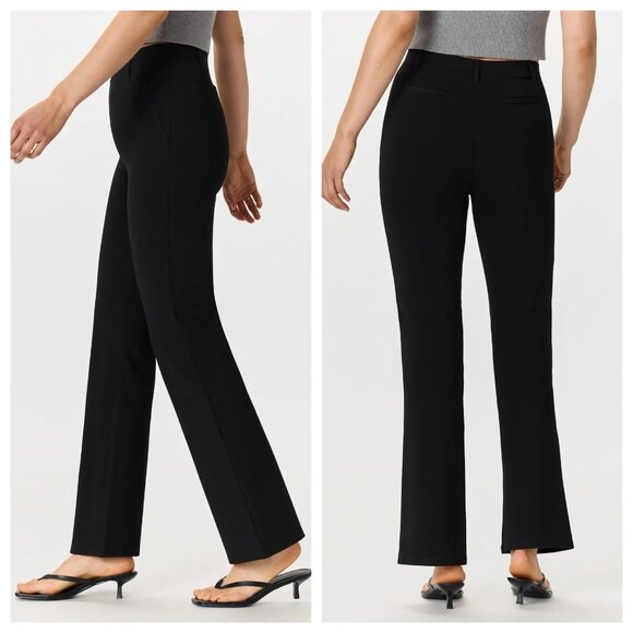 Quince Ultra Stretch Ponte Bootcut Pants Women's XL Petite Office Career Black - Picture 2 of 13
